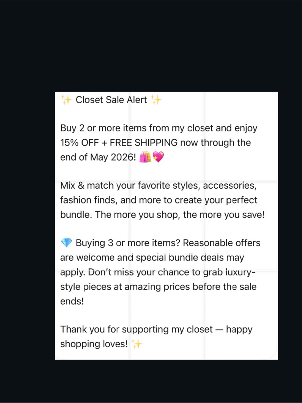 Welcome, 🤗 Shop, Buy and Enjoy your items 🥰🤩